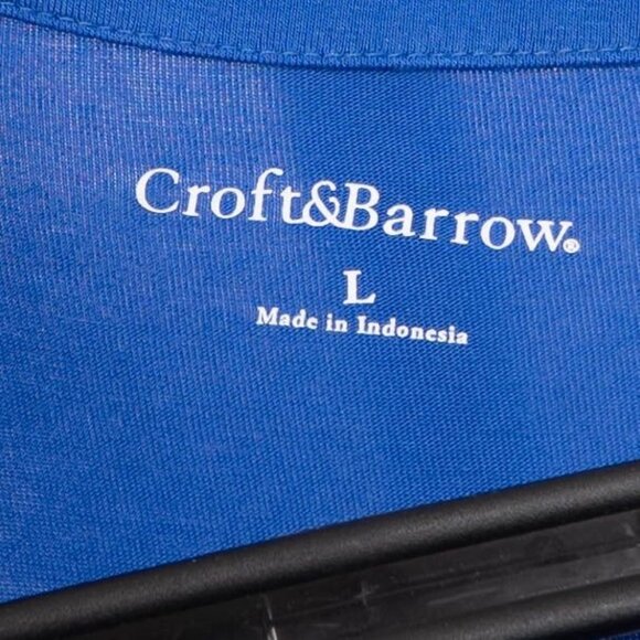 Croft & Barrow Lace Shirt L Womens Blue 3/4 Sleeve Top Overlay Stretch - Picture 5 of 6